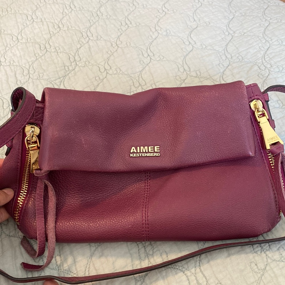 Purple leather crossbody
